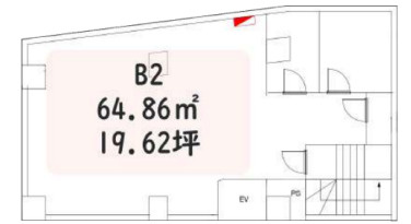 【間取り】 | 恵比寿駅徒歩5分 恵比寿南一丁目ビル B2階 19.62坪 アパレル事務所居抜き