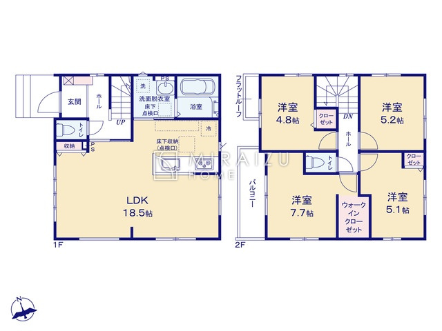 【間取り】 | 陽の光をたっぷりと浴びながら気持ち良く生活が出来ます。夢のマイホーム、夢ではなく実現出来ます！見学・ご相談等、お気軽にご連絡下さい。

