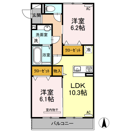 ポルトメルベーユＡの間取り