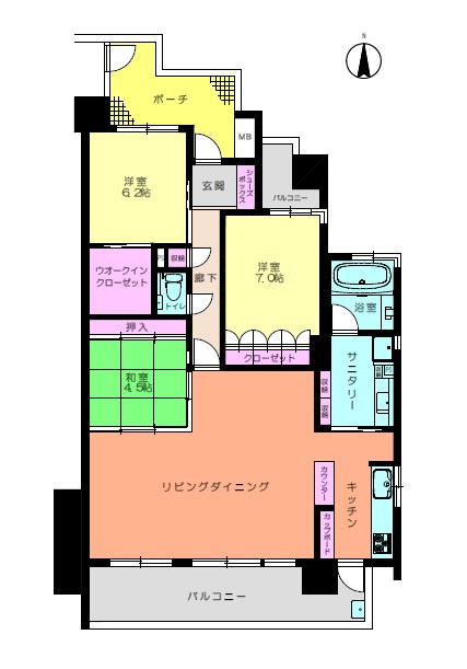 サーパス南前川の間取り