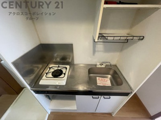 1口ガスコンロ付きのコンパクトなキッチンです！