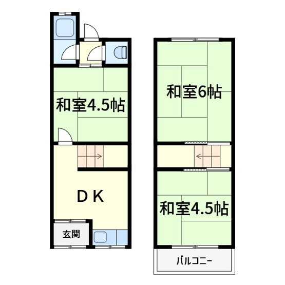 【間取り】 | 三島江４丁目テラスハウス