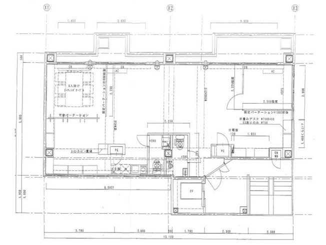 【間取り】 | 大井町駅3分 豊強ビル 2階 24.2坪 事務所居抜き