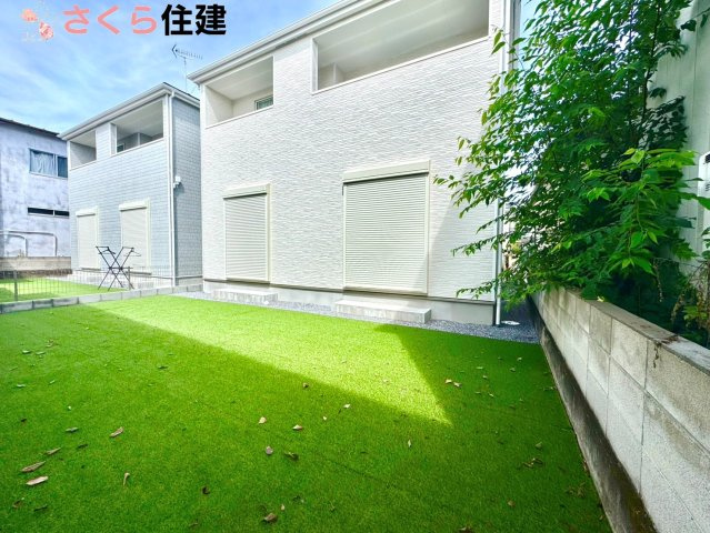 Heartful-Town 　栃木市本町１期　２号棟の庭|庭は、お子様のビニールプールやお砂場を設置してはいかが？おうち時間もストレスフリーで楽しめます♪
