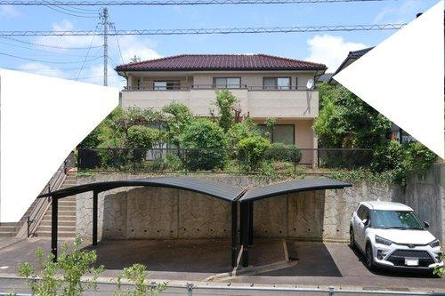松江市古志原1丁目の外観|【松江市古志原1丁目戸建て】2階建て・4LDK！ 
車はカーポート(3台分)+1台の合計4台駐車可能！