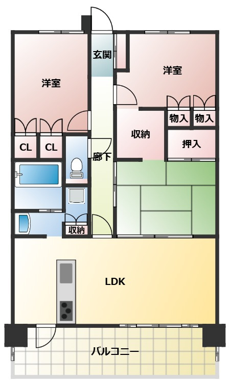【中古マンション】サーパス青葉町の間取り