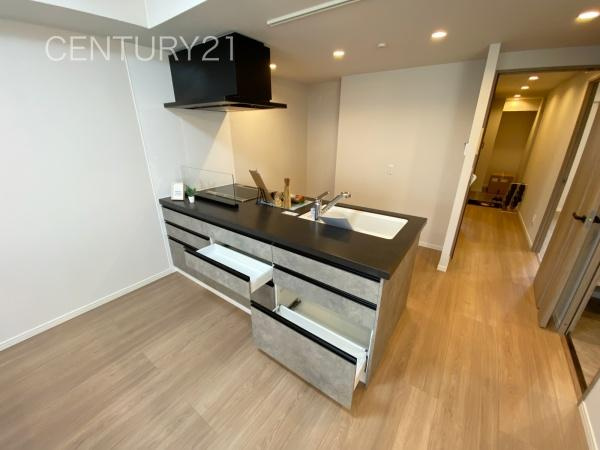 シーズガーデン桐生本町のキッチン|キッチン背面に収納付きです。