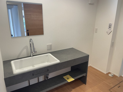 【独立洗面台】 | 東根市中央東建売住宅【B棟】 | 洗面台は、スタイリッシュでかっこいいです。
