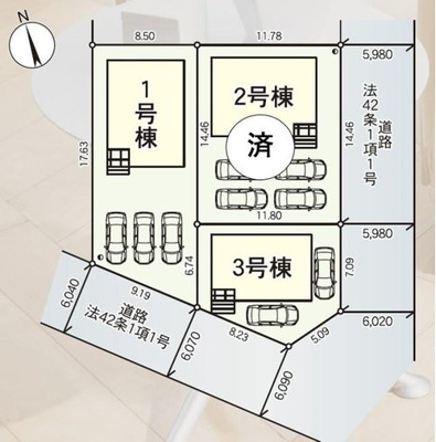 【区画図】 | 山形市あかねヶ丘3号棟【新築建売】 | 全体区画図