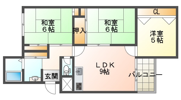 塩屋住宅3号棟の間取り