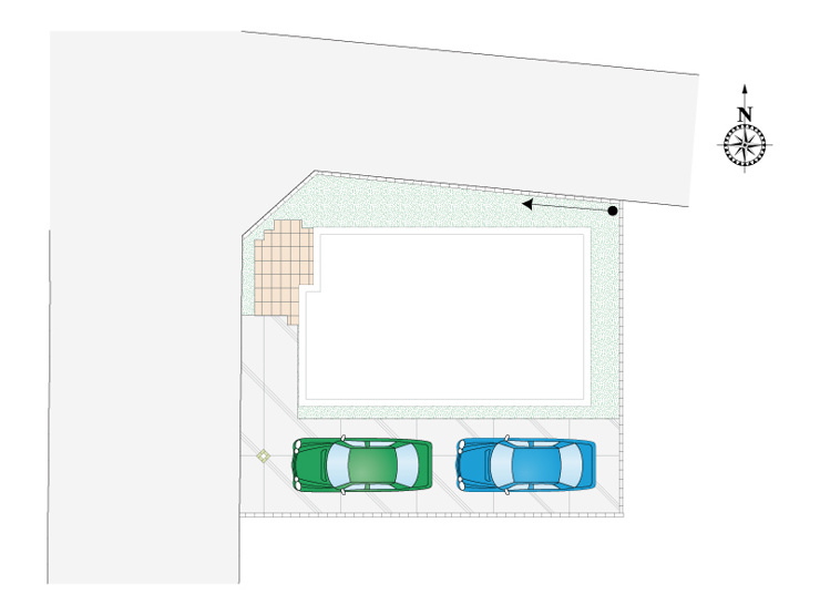 南羽生2丁目（全1区画）区画図：敷地面積 123.32㎡（37.30坪)！駐車スペースは2台可能！