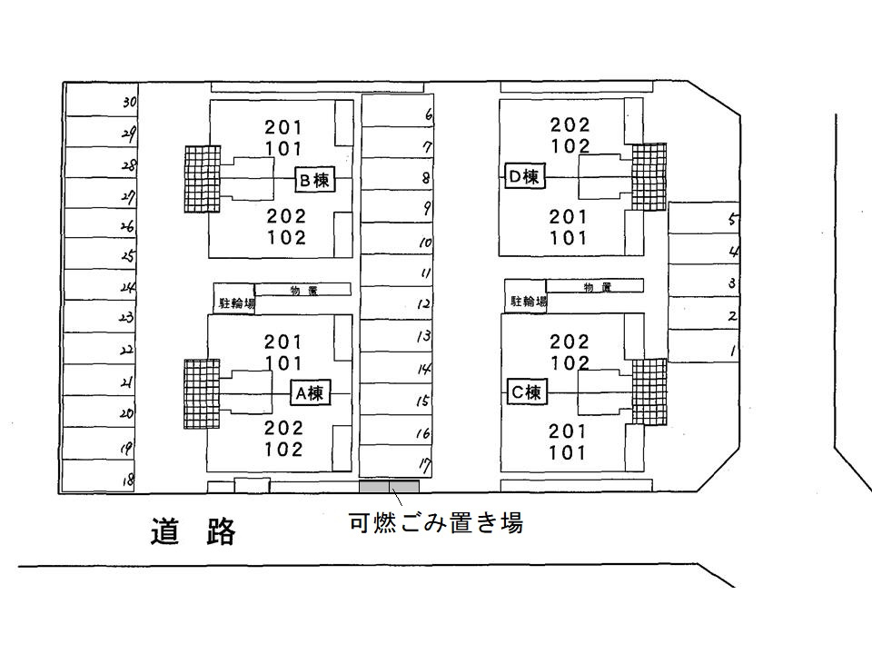 グリーンパーク　Ｅ・Ｉ　Ｃの区画図