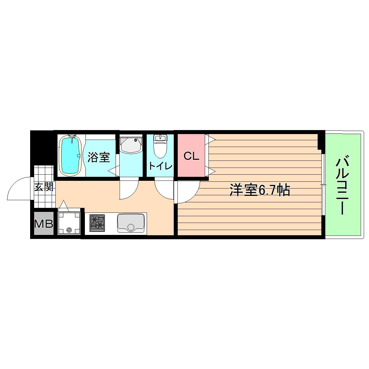 大阪市都島区片町２丁目の賃貸マンションの間取り