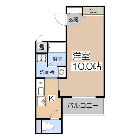 【間取り】 | アッツ・コート美章園駅前 | アッツ・コート美章園駅前　1K　単身タイプ