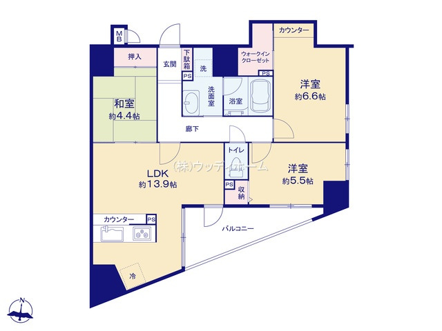 ベルドゥムール北越谷駅前　中古マンションの間取り