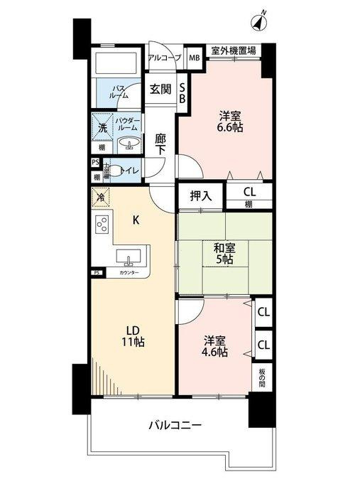 明石市魚住町清水の中古マンションの間取り|間取図