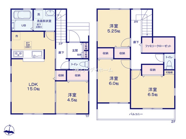 春日部市大沼第3　新築一戸建て　4号棟の間取り