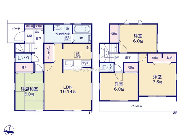 春日部市大沼第3　新築一戸建て　5号棟の間取り