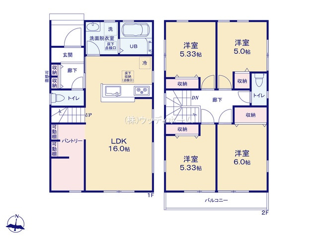 春日部市大沼第3　新築一戸建て　6号棟の間取り