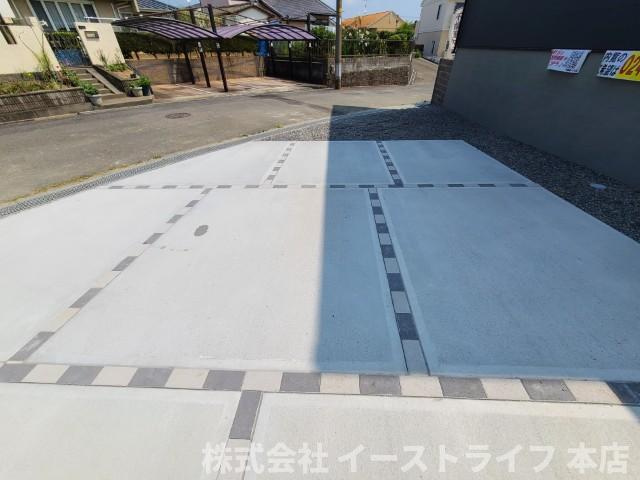 【新築戸建】　いわき市郷ケ丘2丁目第9　限定1棟!!　長期優良住宅の駐車場|カースペースです。4台駐車可能（車種による）
