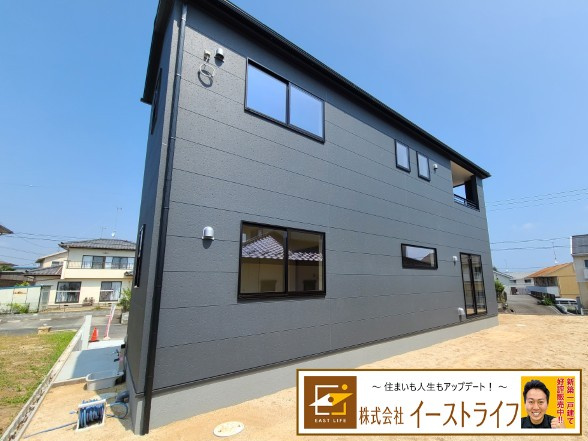 【新築戸建】　いわき市郷ケ丘2丁目第9　限定1棟!!　長期優良住宅の外観|南西側外観写真