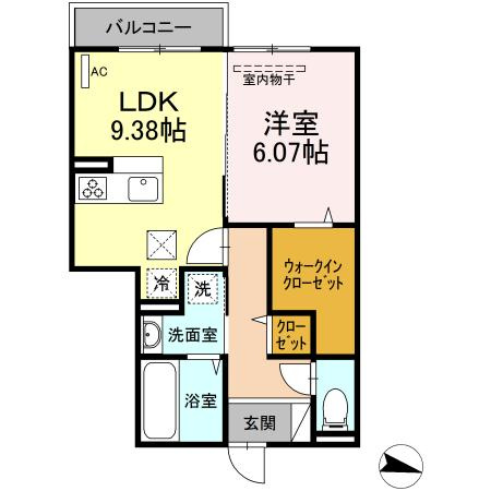 ハピネス古賀島B棟の間取り