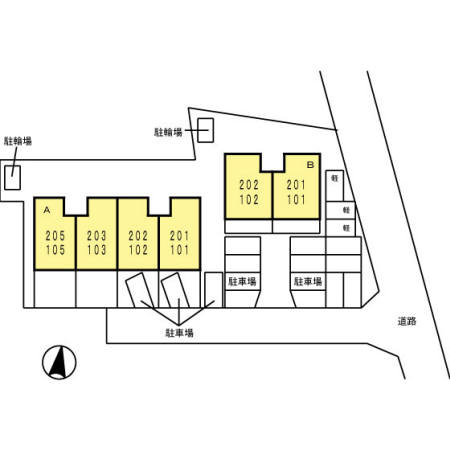 レジデンスIMAZU A棟の区画図