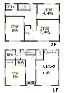 【間取り】 | 山武郡九十九里町粟生　中古戸建 | 図面と現況に相違がある場合、現況を優先致します。