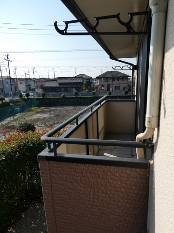 ハイカムールあすかBのバルコニー