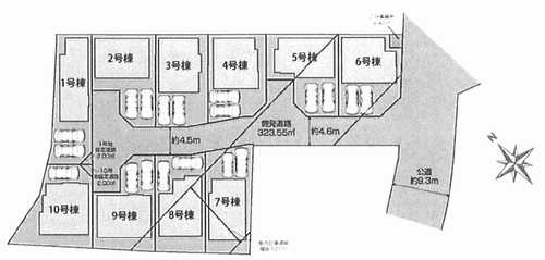 平塚市出縄　新築戸建全10棟　1号棟の区画図