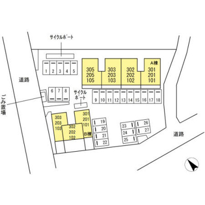 【区画図】 | フェリーチェ B棟