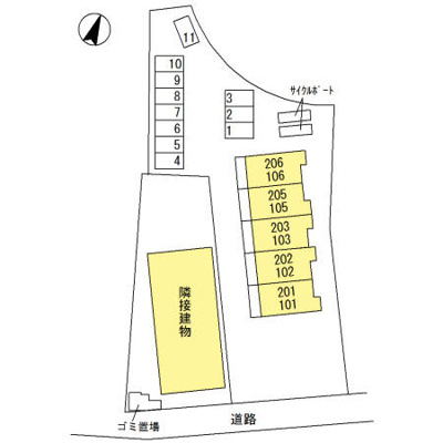 【区画図】 | プレジール下大利 弐番館