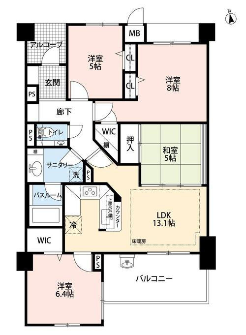 アルファステイツ五軒邸の間取り|間取図