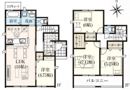 ◇住宅ローン相談OK♪【錦町花ノ井　3号棟】人気家電プレゼント中◇の間取り|3号棟参考プランです。
