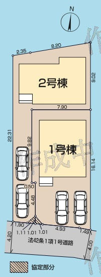LiveleGarden.S あきる野草花第5　新築分譲住宅　全2棟　1号棟の区画図