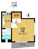 １０１号室の間取り