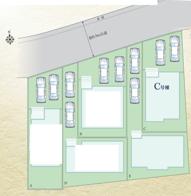 【区画図】 | 綾瀬市深谷中6丁目 新築戸建て 全5棟【仲介手数料無料】 | 【仲介手数料無料でご紹介可能です】大樹不動産