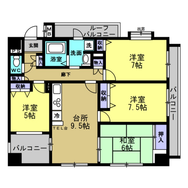 サンライズエモトの間取り