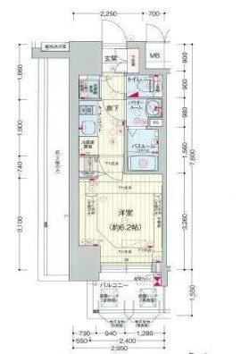 【間取り】 | プレサンスジェネ新神戸ステーションフロント