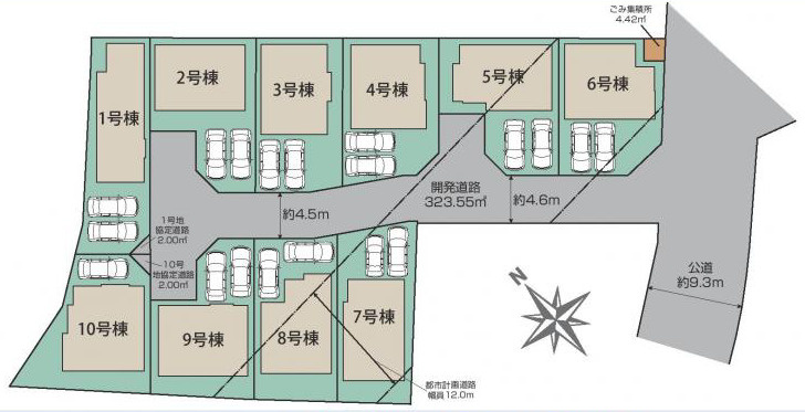 平塚市出縄　新築戸建　全10棟8号棟の区画図