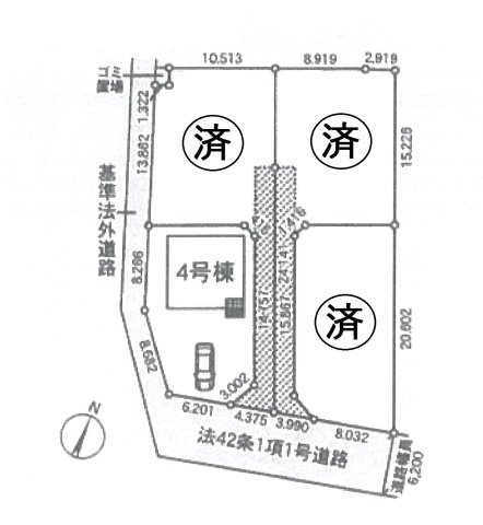 仲介手数料無料　川島町伊草第２　新築戸建　全４棟の区画図|４号棟です
