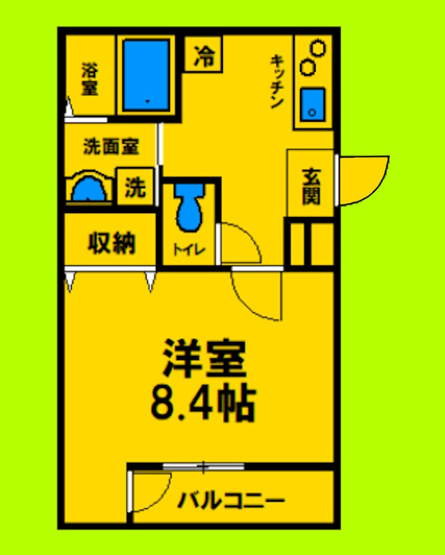 【間取り】 | フジパレス塚本駅西Ⅰ番館 | 1Kタイプ