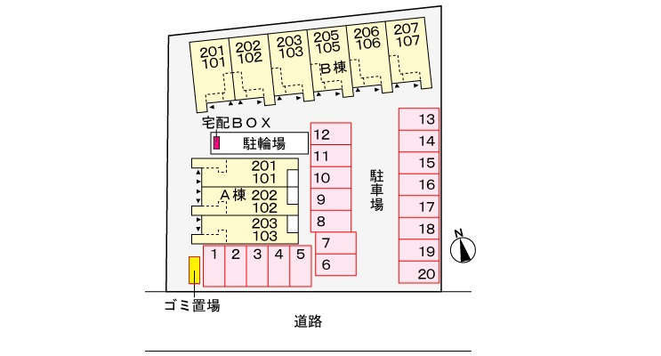 ヒカルサ豊橋東田町 Ⅰの区画図