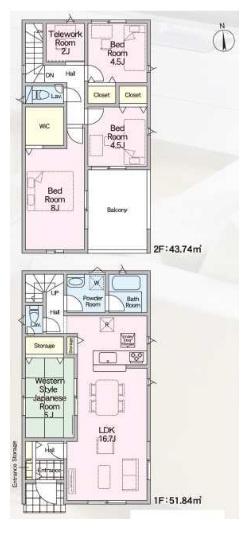 【間取り】 | 柏市新逆井１丁目新築戸建【土南部小学校：4分】 | 3号棟：4LDK+S