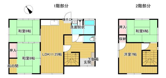 串間市大字西方の中古一戸建の間取り