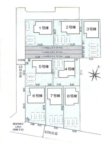 仲介手数料無料　川島町伊草2期　新築戸建　全８棟の区画図
