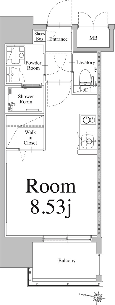 新品家具付きマンション春吉15(KaGood福岡)の間取り|※間取りと異なる場合は現状を優先します。