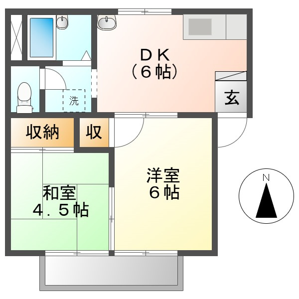 リージェント中庄Ⅱの間取り