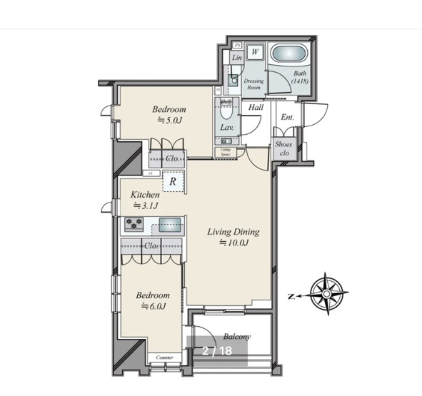 【間取り】 | ★仲介手数料半額★ジオ千代田大手町（ビジネスエリアにもスムーズにアクセス可能な利便性の良い交通環境)