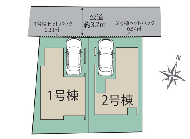 【区画図】 | 福岡市早良区飯倉3丁目　2号棟（全2棟）【仲介手数料無料・0円】 | 区画図です。2号棟